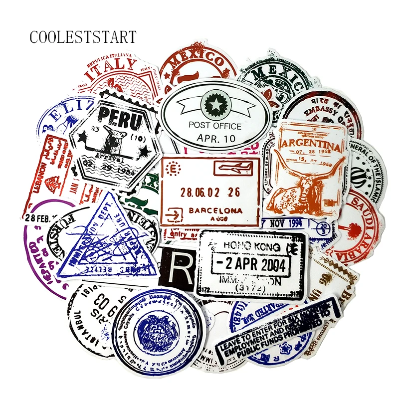50 шт./лот почтовые марки граффити наклейки штамп для ноутбука чемоданов