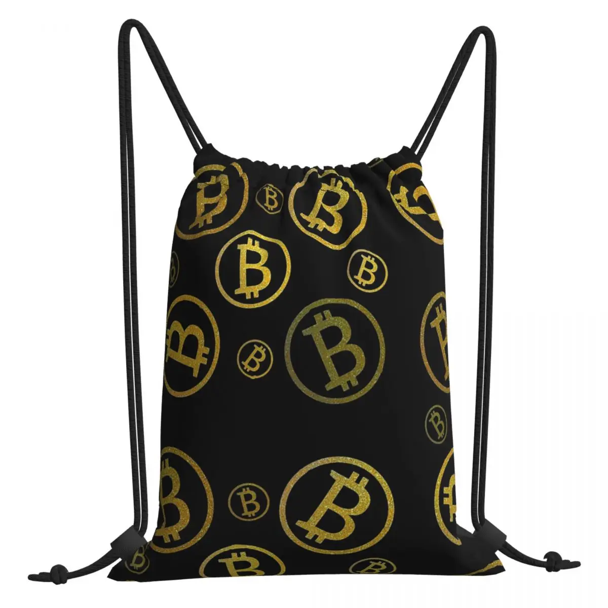 

Gloden Bitcoin Pattern Drawstring Bags Gym Pouch 3D Print Backpack Boy Girls School Shoe Bag