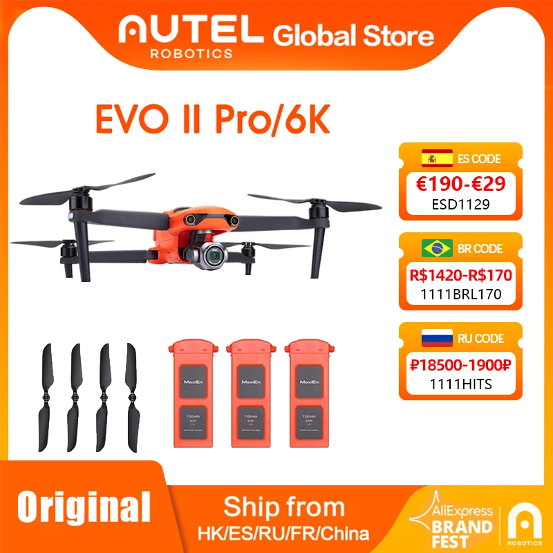 

Квадрокоптер Autel Robot EVO II/Pro, Радиоуправляемый Дрон V1/V2, 3-осевой, с камерой 1 дюйм, 60 кадров/с, HD-видео, 40 мин. полета