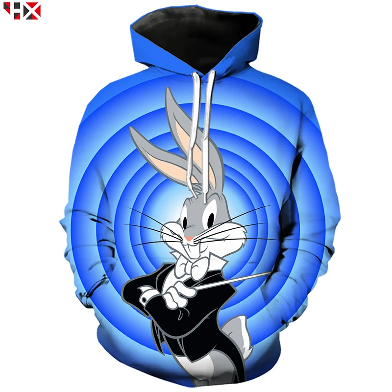 Аниме Looney Tunes Bugs Bunny толстовки для мужчин и женщин 3D принт мультфильм повседневные толстовки уличные пуловеры S478