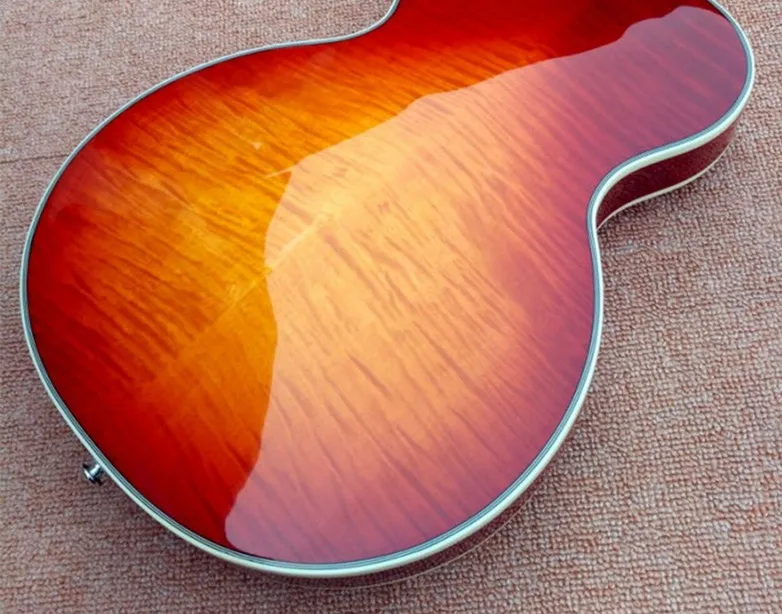 Бесплатная доставка 6 струнная электрическая гитара двусторонний тигровый узор