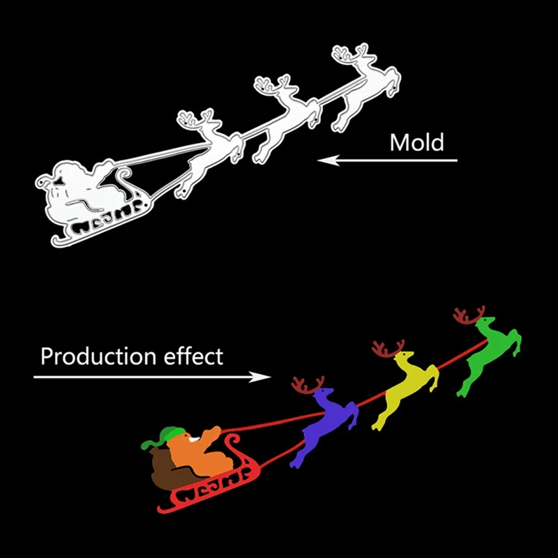 Рождество Санта-олень Лось сани металлическая пресс-форма набор сосны Cutterfor