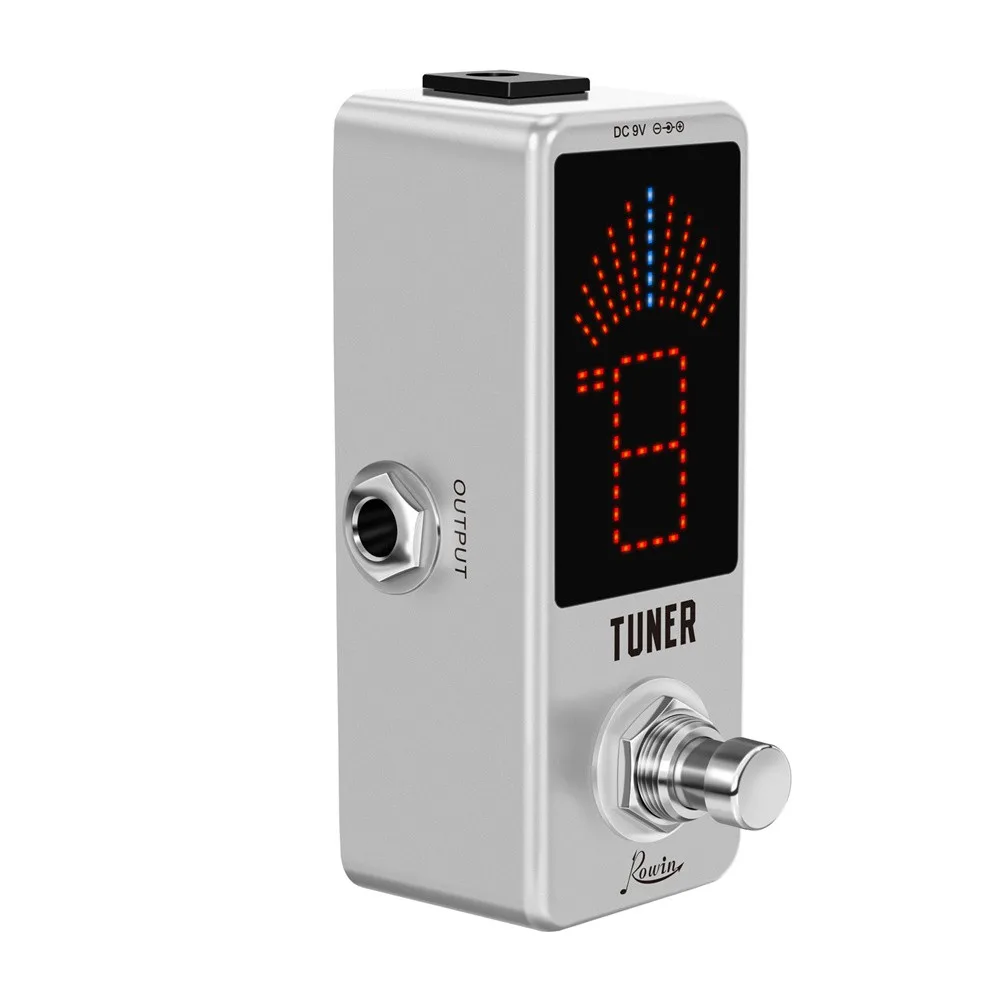 

Высокоточный тюнер Rowin LT-910 Chormatic педаль тюнера со светодиодный ным дисплеем, тюнер для электрогитары, Аксессуары для инструментов