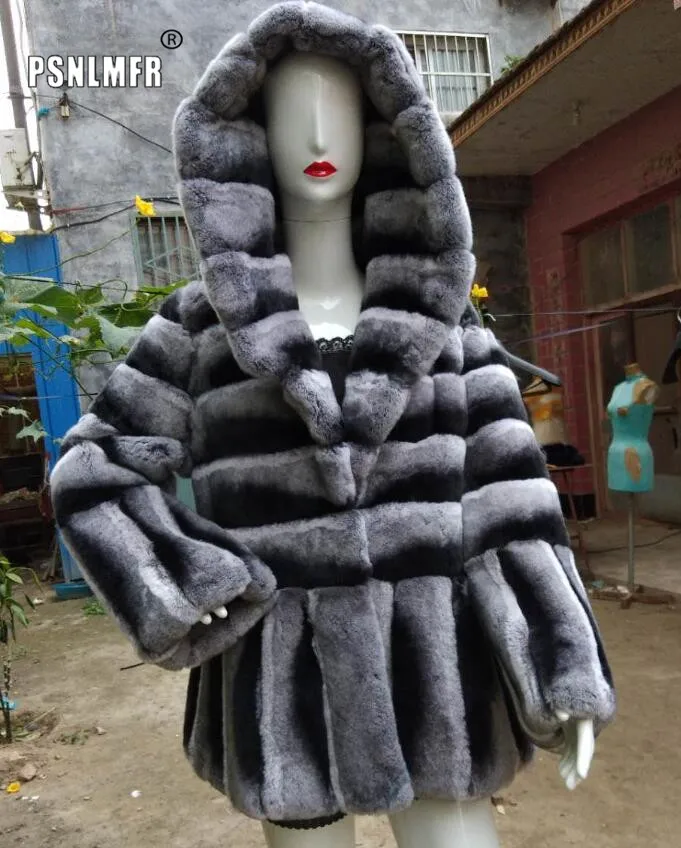 Женская Шуба из натурального меха шуба шиншиллового кролика Роскошная