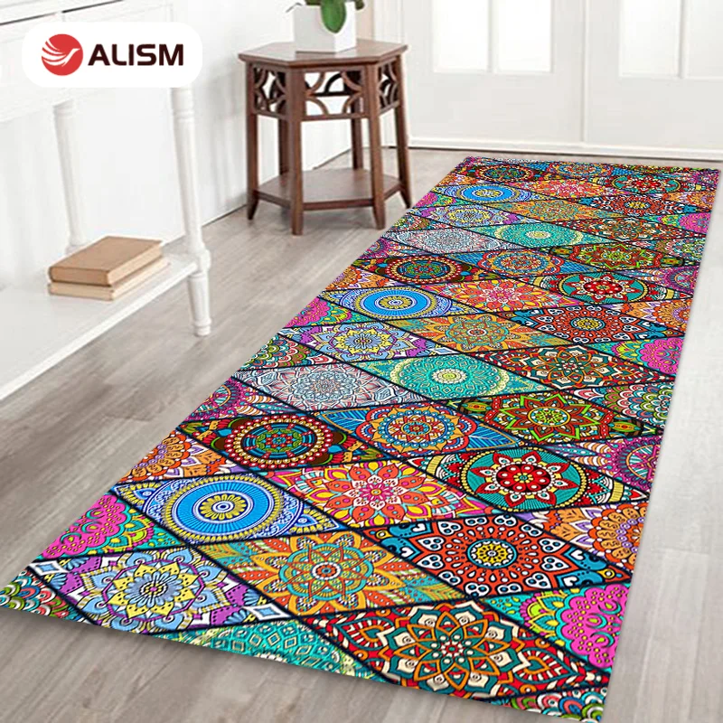 

Geometric Weave Mandala Pattern Anti-Slip Kitchen Mats Rugs Floor Mats Entrance Door Mat Home Decor Kitchen Rug Hallway Carpet
