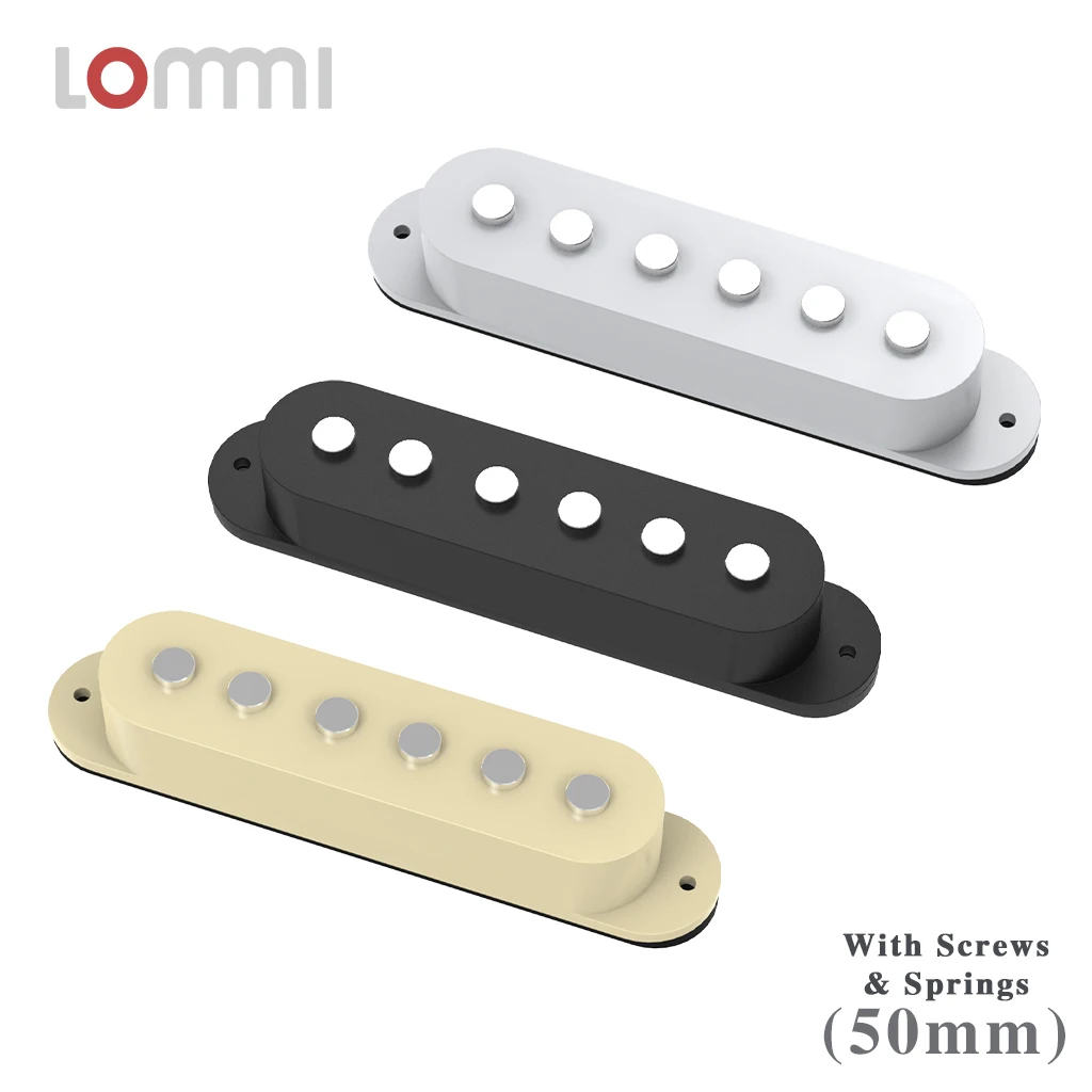 

LOMMI Single Coil Pickup Middle Pickup for Strat Style ST Electric Guitar Parts 50mm Black&White&Cream Cover