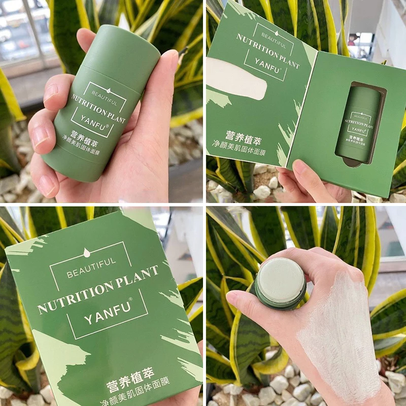 Зелёный Чай Очищающий однотонный маски Баклажан очистки палочки пластилина