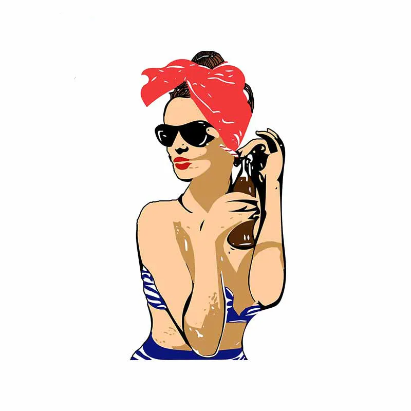 

Personality Brunette Fine Car Stickers Auto Air Conditioner Trunk Laptop Fuel Tank Decal Anime Waterproof Decoration PVC13x7cm