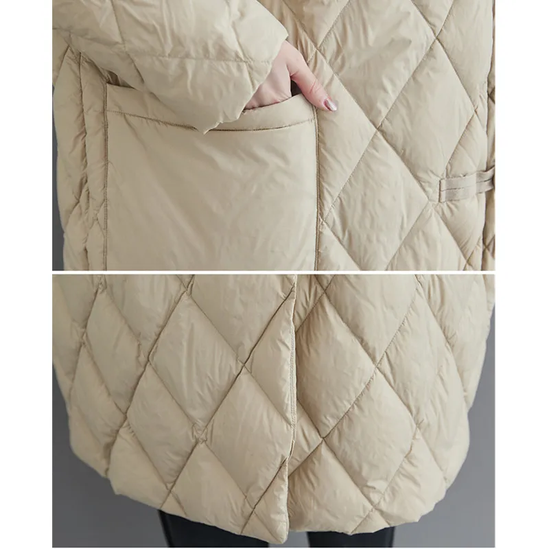 

New 2021 Autumn Winter Women Long Jacket Plus Size Quilted Warm Lady Lightweight Coat Oversize Parkas Padded Outerwear Female