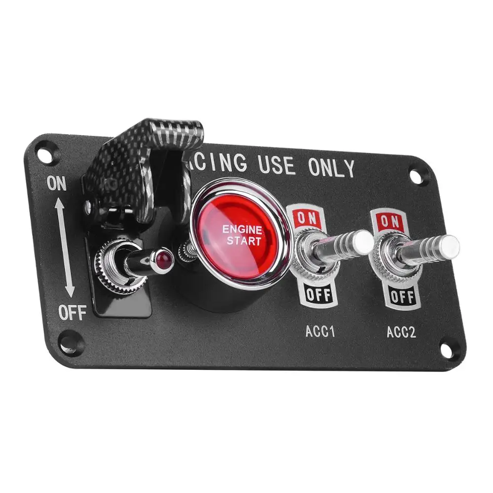 

Jtron car switch panel 12v20a toggle switch 4 in 1 Ignition Switch 12v50A START button for car boat