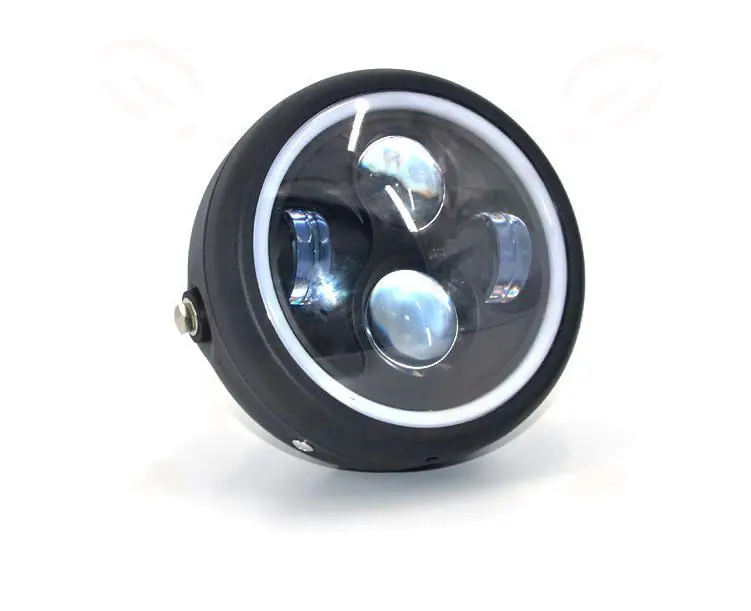7 ''черная светодиодная круглая Модифицированная фара с хромированной