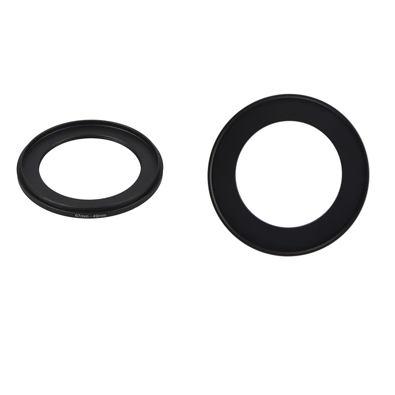 

2PCS Camera Lens Filter Step Up Ring 49mm-67mm Adapter Black with Camera Filter Lens 67mm-49mm Step Down Ring Adapter