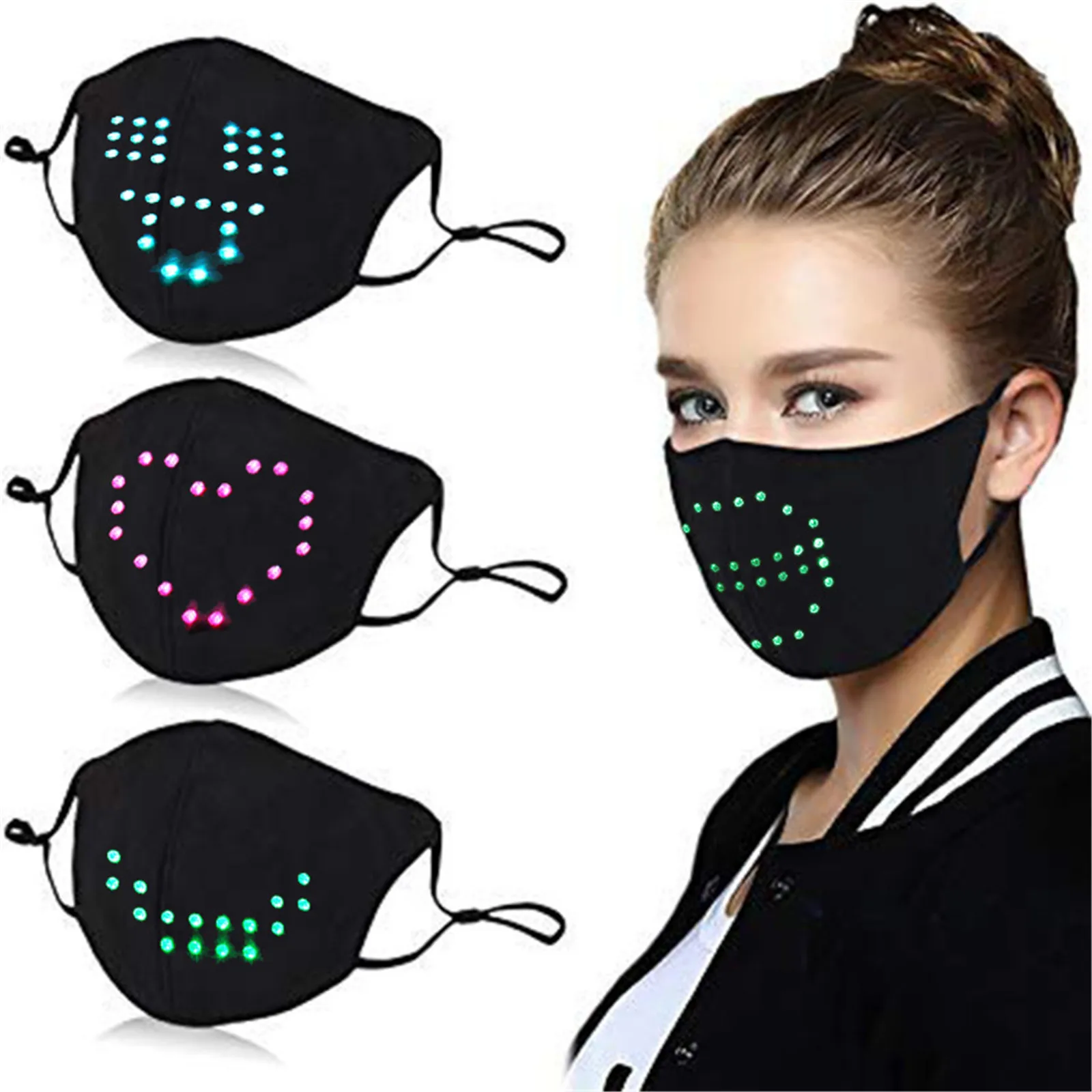 Led Voice-activated Luminous Mouth Mask Masquerade Party Face Voice Control Mаска Mascarillas Halloween Cosplay | Тематическая