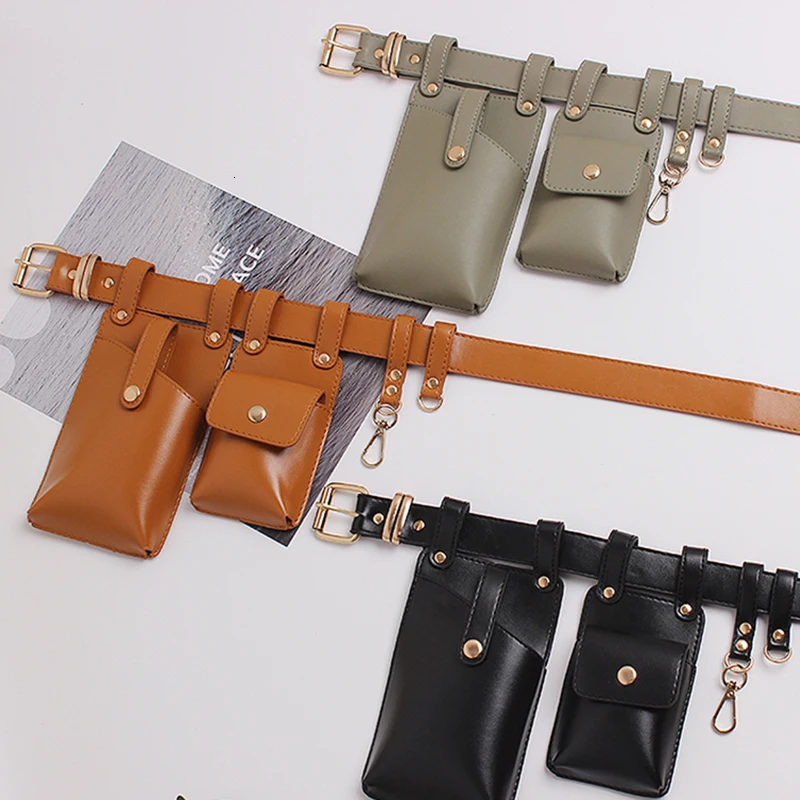 TWOTWINSTYLE Vintage Synthetic Leather Women's Belt Beading Hit Color Patchwork Bag Belts For Female Fashion Autumn Tide