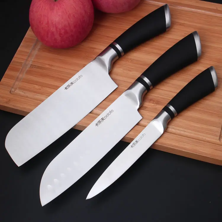 

3 PCS Popular Stainless Steel Kitchen Knife Set Chopping Santoku Utility Knife 3Cr14mov Chef Knives Set Super Sharp Cooking Tool