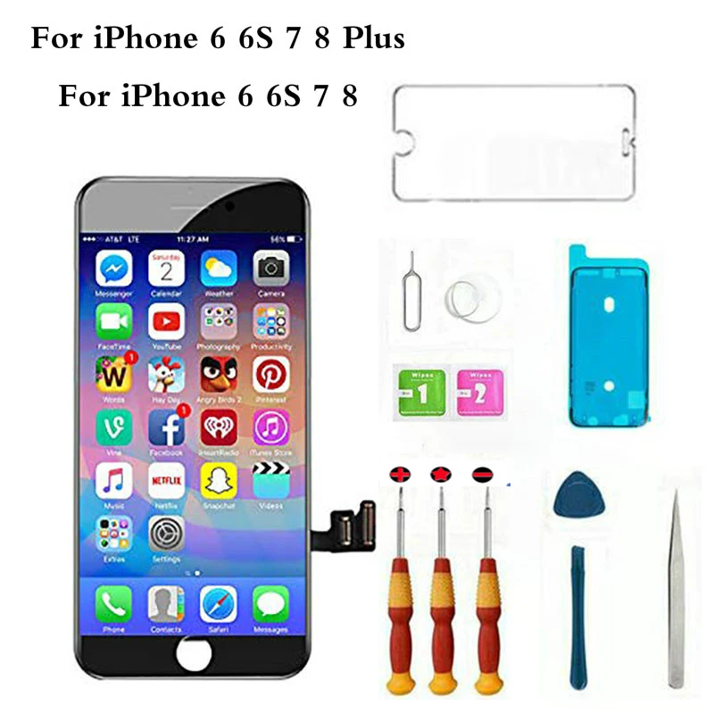 ЖК дисплей в сборе для iPhone 5 5S 6 6S 7 8 сенсорный экран дигитайзер Замена Plus