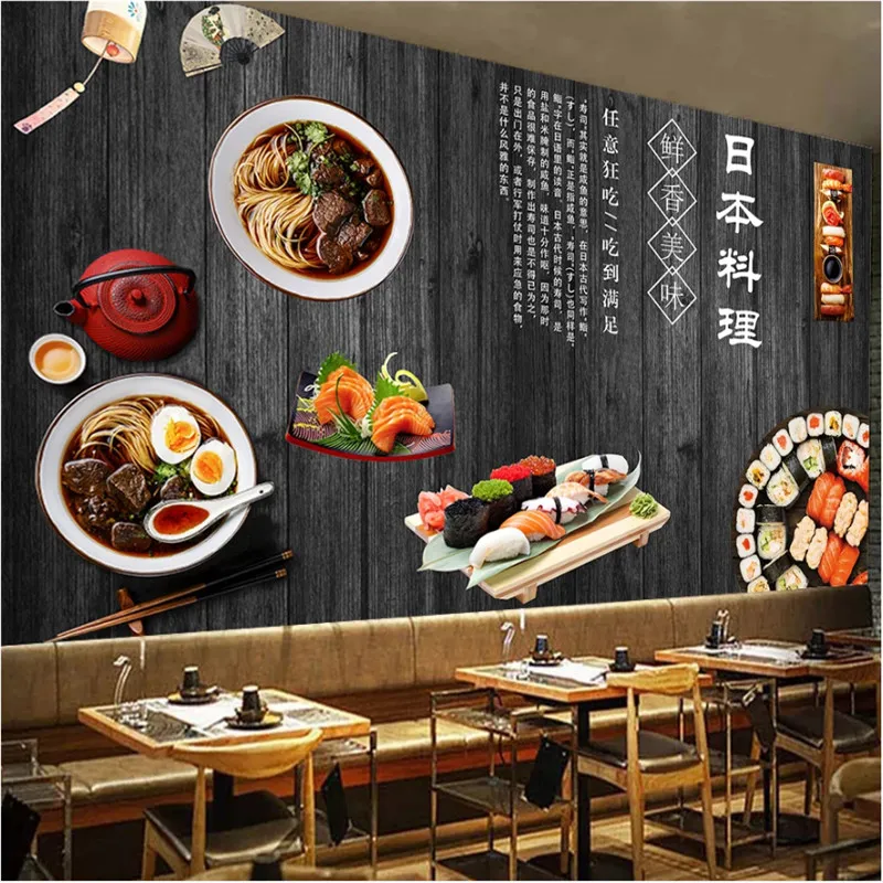 Пользовательская японская кухня тема настенная бумага 3D суши Ресторан Кейтеринг
