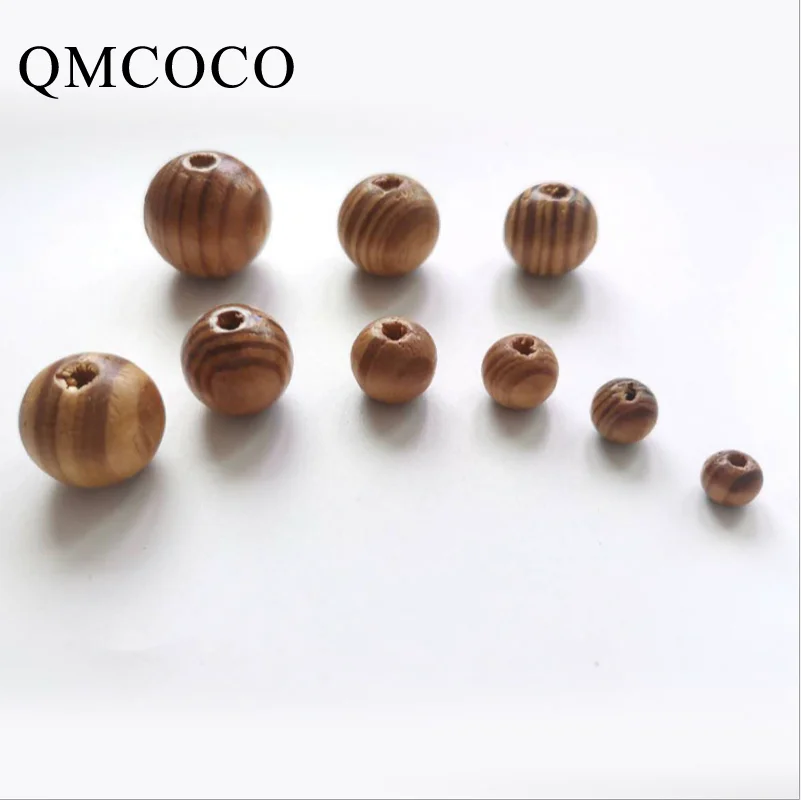 

6-25mm Natural Striped Pine Wooden Beads Handmade Custom Fashion Decorations Crafts Jewelry Kids Baby Toys Furniture Accessories
