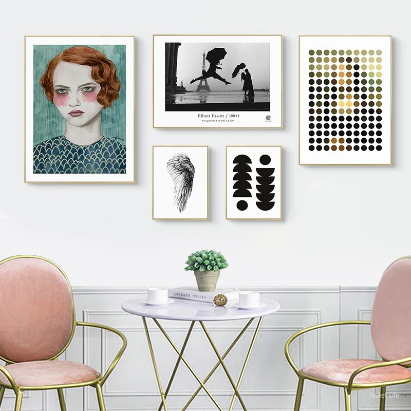 Современная абстрактная девушка Крылья Ангела танцовщица художественные принты