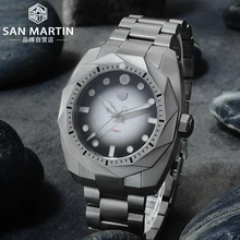 Мужские автоматические титановые наручные часы San Martin 500 м