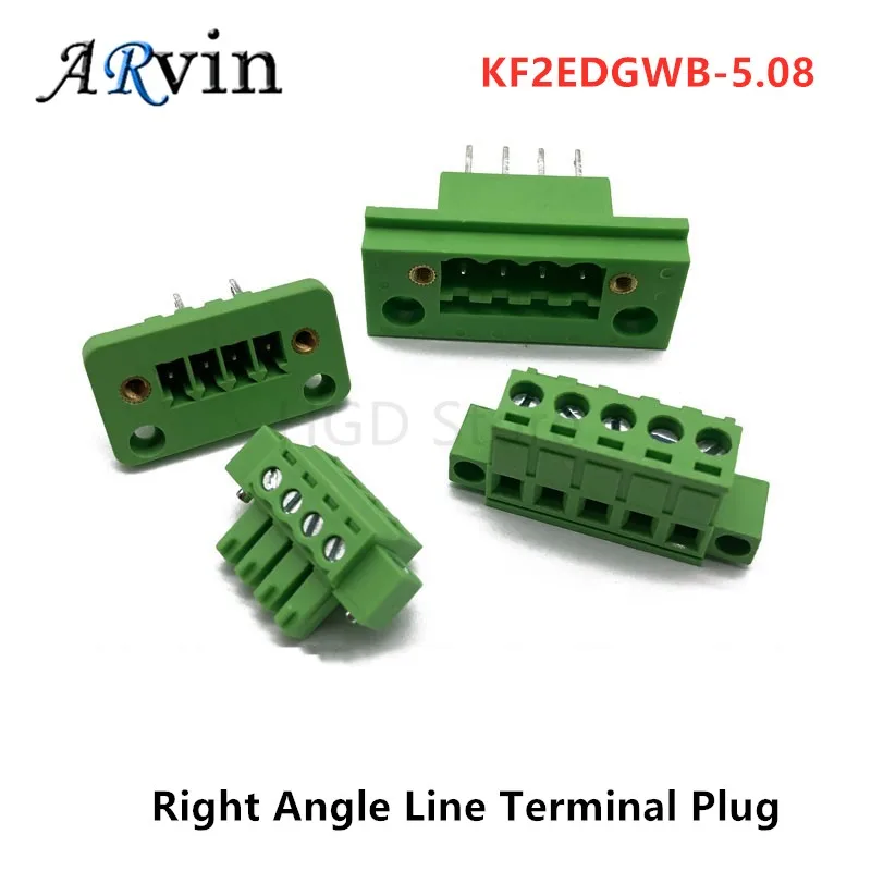 

2EDG 5.08 2/3/4/5/6/7/8/9/10/12Pin Right Angle Line Terminal Plug Type KF2EDGWB 5.08mm Pitch Connector Pcb Screw Terminal Block