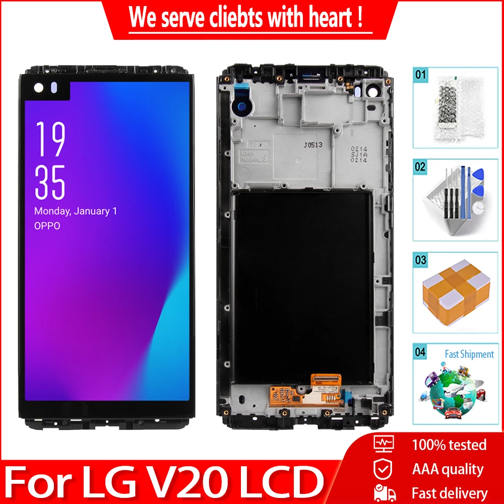 

ЖК-дисплей для LG V20 F800 H990 H910 H918 H915 US996 LS997 VS995 дигитайзер сенсорного экрана с рамкой инструменты для сборки