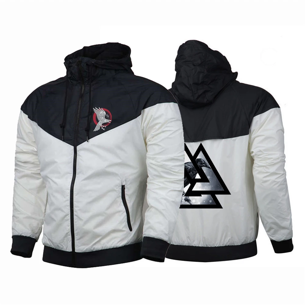 

Unisex Men Summer Viking legend Ragnar's Raven Sports Patchwork Harajuku Jackets Sweatshirts Cardigan Streetwear Zipper Hoodies