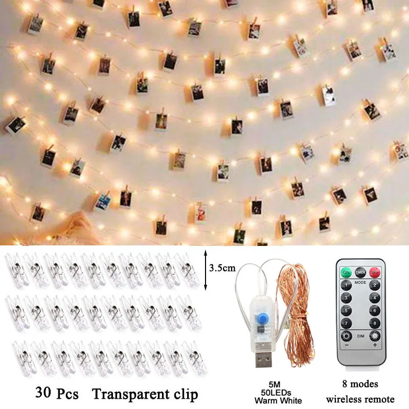 2m 5m Warm White LED String Lights 2020 Merry Christmas Decorations for Home Xmas Gift Tree Ornaments Garland 2021 New Year | Дом и сад