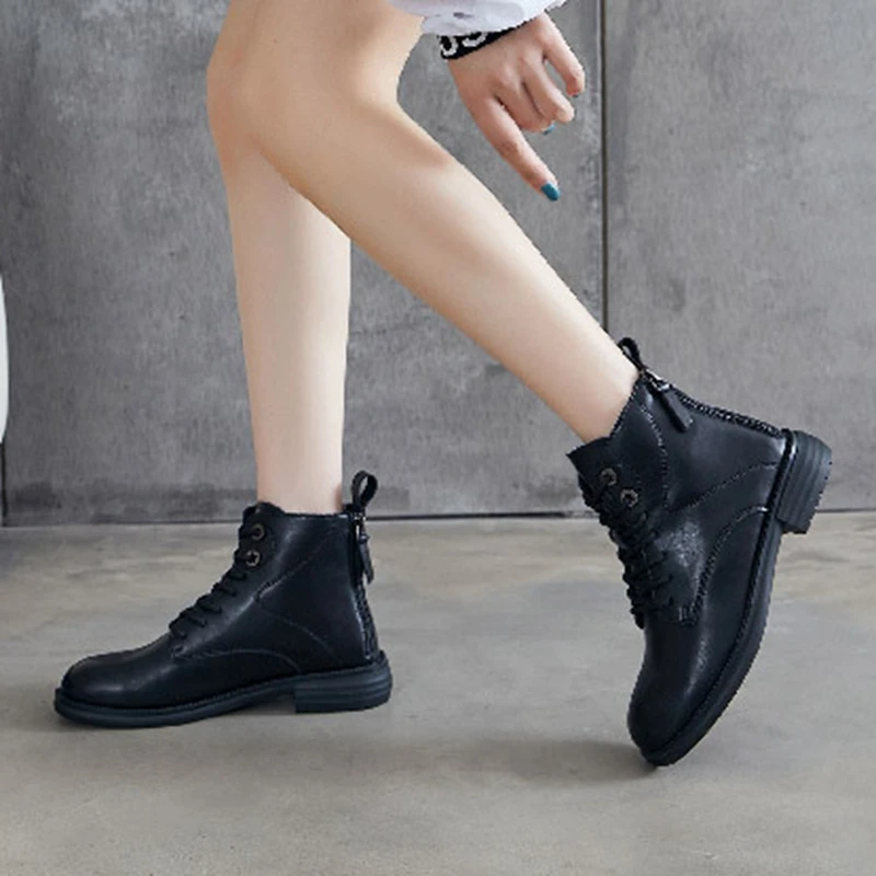 

2021 new autumn and winter double zipper Martin boots are thin black boots children's single boots tide thick-soled short boots