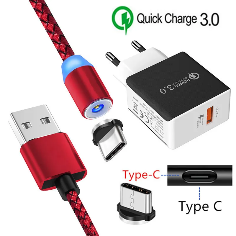 USB кабель QC 3 0 адаптер для быстрой зарядки Samsung galaxy A50 S21 Honor 20s Type C зарядный провод