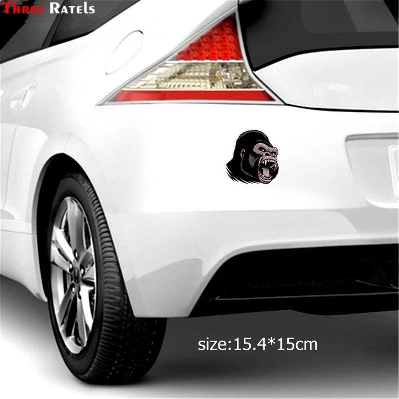 Three Ratels TZ 1538#15.4*15см злая горилла наклейки на авто полноцветные машину