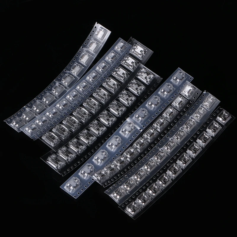 

80 Pcs Micro USB Female Socket Jack 5Pin 8 Models Solder Mount SMD Connector
