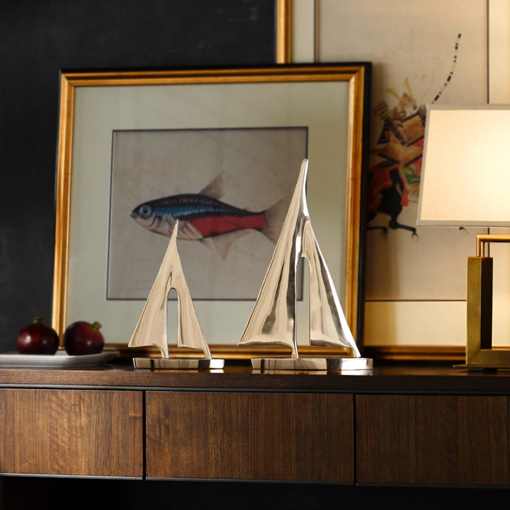 Роскошный латунный золотой садовый декор лодка из чистой меди распродажа