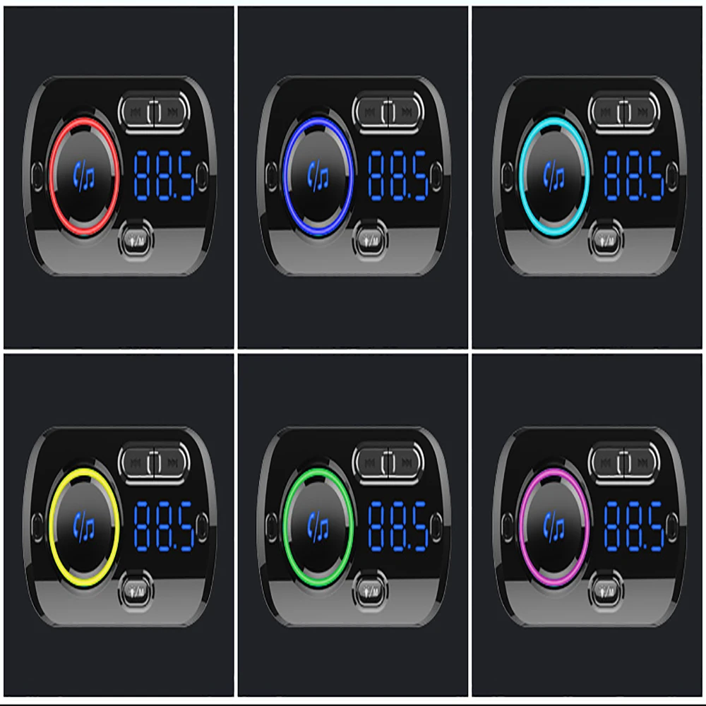 FM Transmitter Bluetooth 5.0 Carkit Handsfree AUX Audio Car Player A2DP Wireless MP3 Support TF Card Playback | Автомобили и