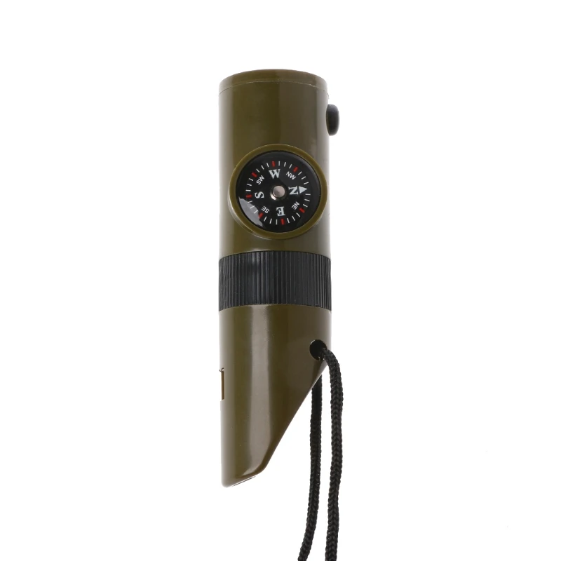 7 in 1 Field Survival Whistle Compass Thermometer Flashlight Magnifier Outdoor 62KF | Спорт и развлечения