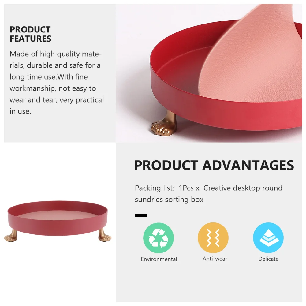 

1Pc Sundries Storage Box Home Cosmetic Box Desktop Storage Container (Red)