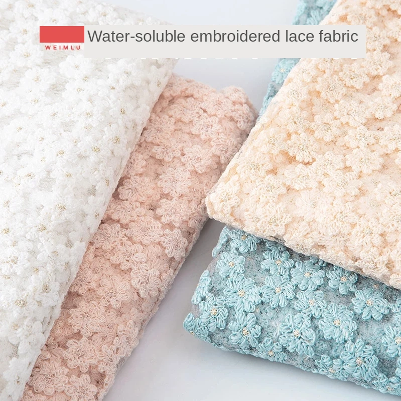 Водорастворимая кружевная ткань для платья Высококачественная вышивка ажурное