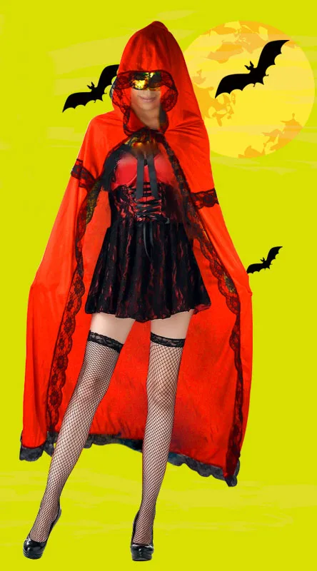 Плащ с капюшоном костюм шляпа для девочек женская красная Кепка плащ аниме