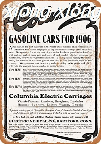 

Металлический знак 1906 бензиновые автомобили Колумбия-винтажный вид