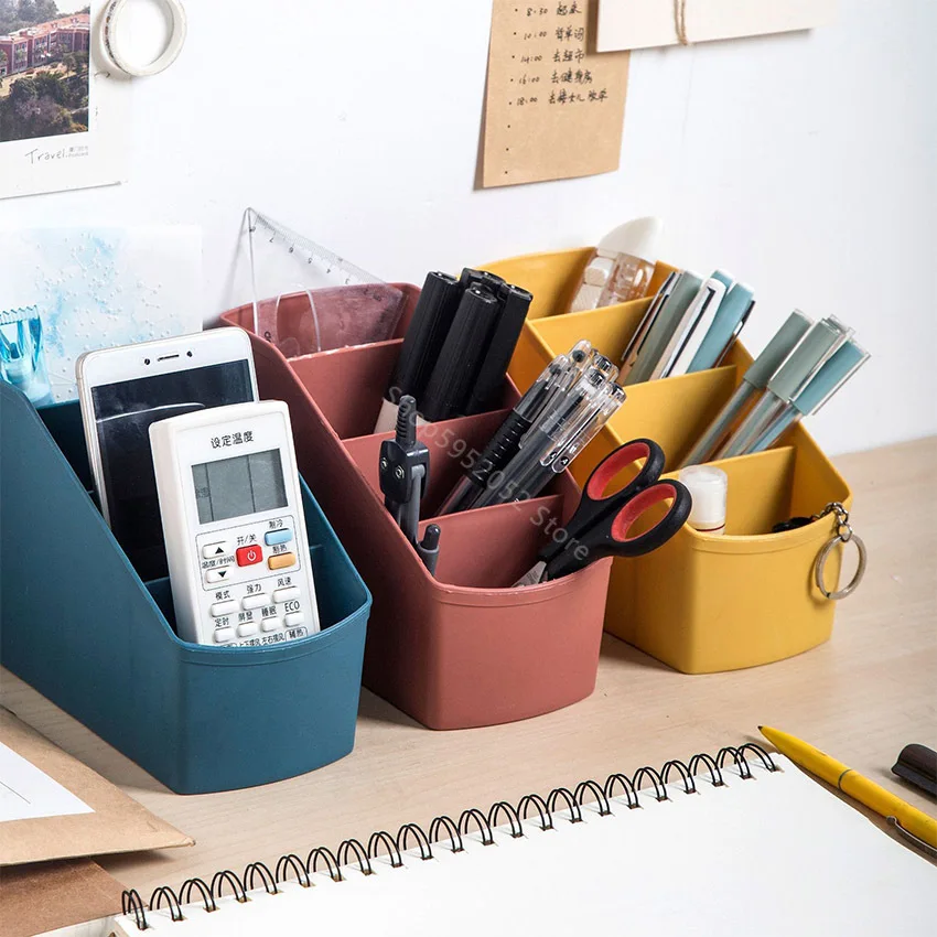 

Desk Pen Pencil Holder Office Table Organizer Cosmetic Storage Box Plastic Storage Dust Box Living Room Sundries Finishing Box