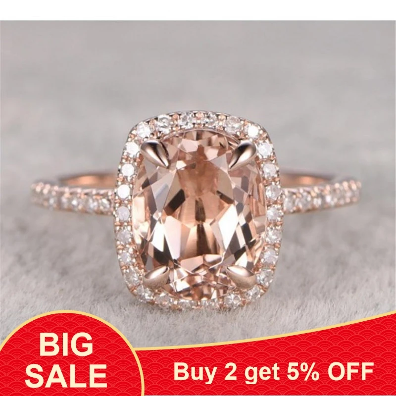 Роскошное женское кольцо на палец заполненное розовым золотом 925 дюйма