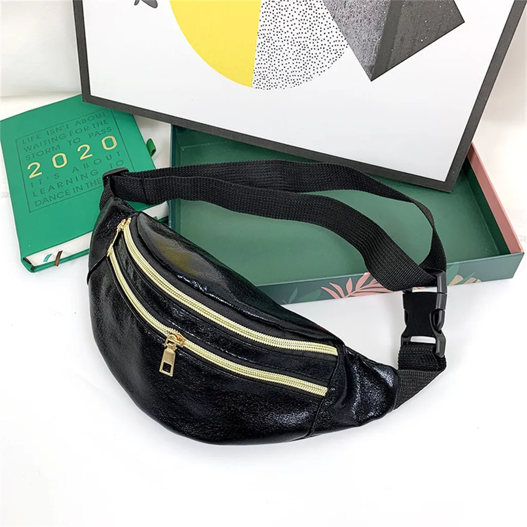 

Fashion Contrast color Waist Pack Fanny Pack Banana Waist Bag New Brand Belt Bag Women Waist Pack PU Leather Chest bag Belly Bag