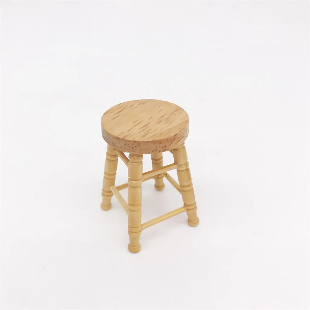 1/12 Mini Dollhouse Furniture Miniature High Stool Wooden Color Living Room Toy For Children Kids House Decoration | Игрушки и хобби