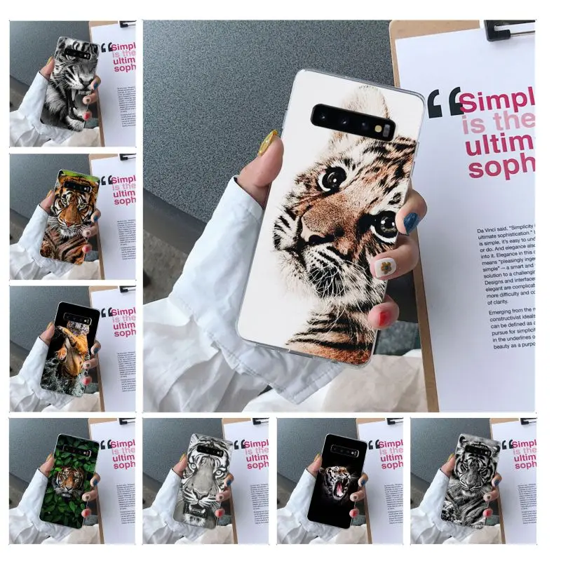 Мягкий чехол из ТПУ с изображением животных тигра для Samsung S10 E S9 plus S6 edge S7edge S8plus