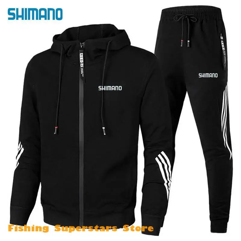 

Shimanos Spring Autumn Men Fishing Suits Men Outdoor Camping Hiking Fishing Sport Jacket And Pants Hooded Fishing Hoodies