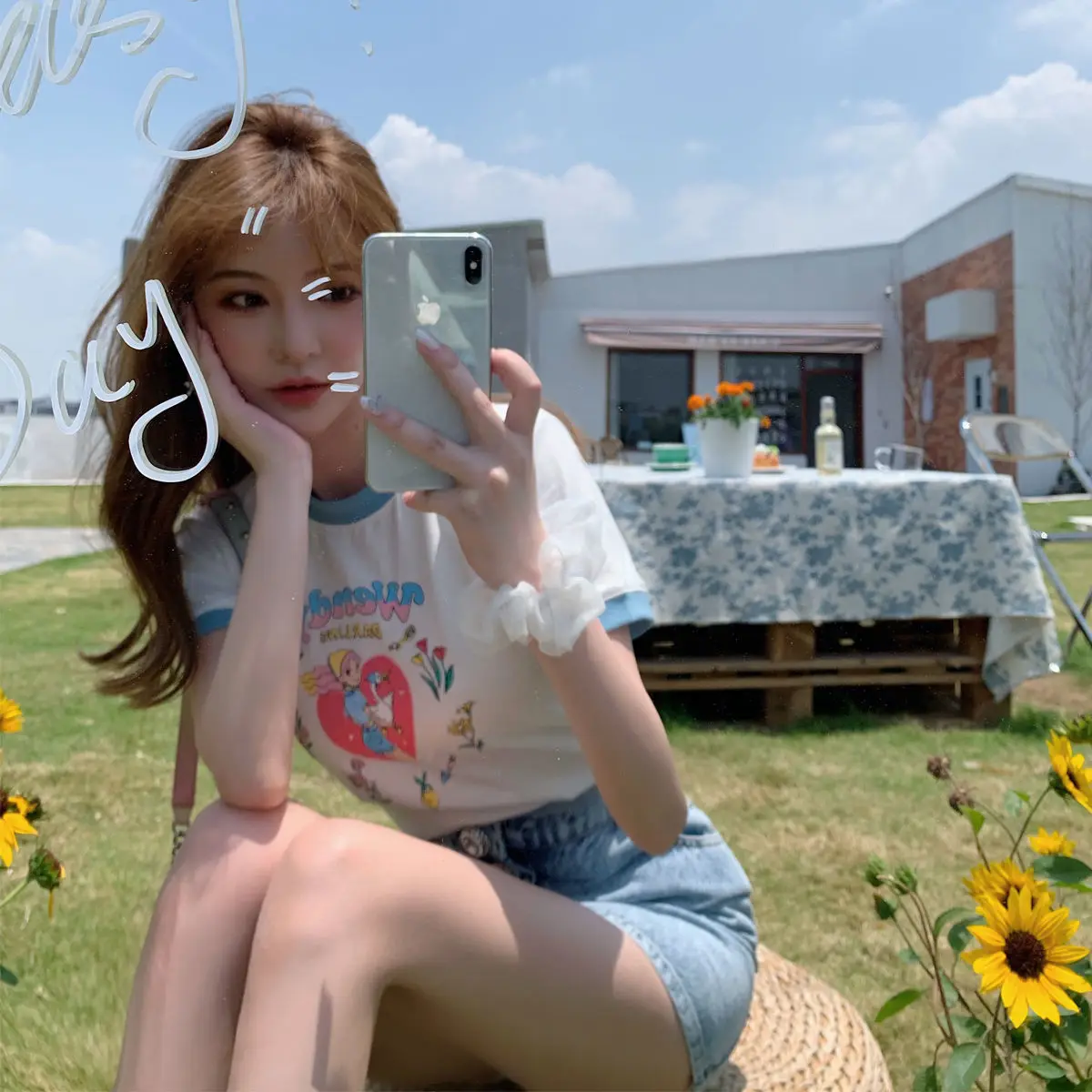 Эстетический Harajuku футболка каваи кроя Радуга для девочек с принтом в Корейском