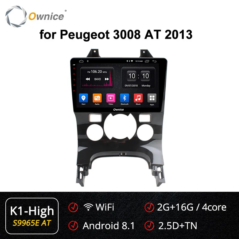 S9965-2 K1-High Ownice Octa 8 Core Android 9,0 DVD плеер головное устройство аудио Navi k3 k5 k6 для peugeot 3008 2010 2011 2012 2013 4G DSP оптический 360 - Цвет: S9965-2 K1-High