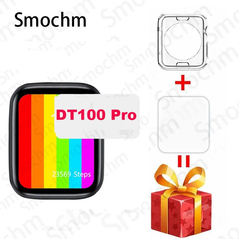 

Смарт-часы Smochm IWO DT100 Pro, 44 мм, бесконечный экран, пульсометр