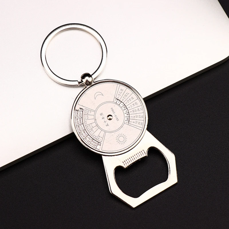 

Outdoor Safety Tools 50 Years Perpetual Calendar Keyring Unique Compass Metal KeyChain Gift Camping Equipments Hiking Accessory
