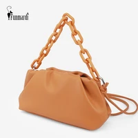 funmardi cloud design pu leather shoulder bags dumpling women handbags gig chain crossbody bag summer candy armpit bag wlhb3062
